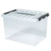 6 Klarsichtboxen mit Clipdeckel, transparent, LxBxH 400x300x260 mm, 22 Liter, PP