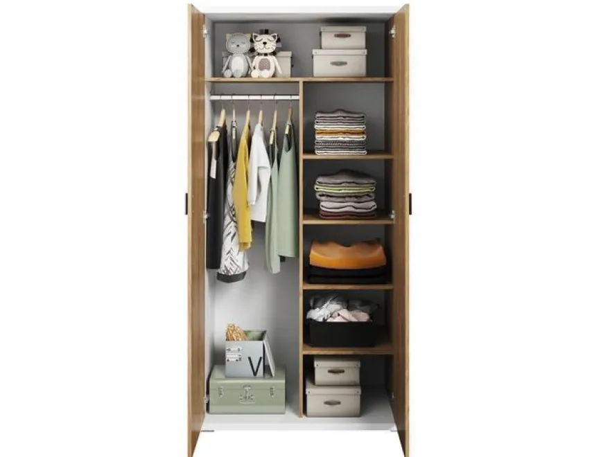 Kleiderschrank SIMI MS2 Schrank Drehtürenschrank 2 Türiger