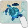 Kleines Meeresschildkröten-Motiv Mousepad 24x20x0.3 cm Blau