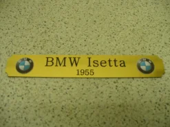 Kleines Namensschild für Modellständer - BMW Isetta