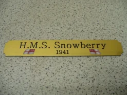 Kleines Namensschild für Modellständer - HMS Snowberry