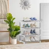 Kleines stapelbares Schuhregal, 4 Ebenen Organizer, Flur Schrank Eingangsbereich