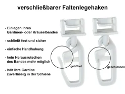 Klick Fix Gardinengleiter Faltengleiter für Gardinen- und Profilschienen