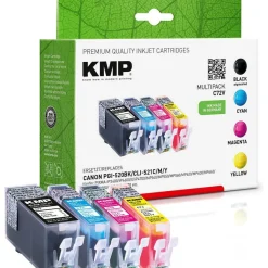 KMP Multipack C72V schwarz, cyan, magenta, gelb Tintenpatronen ersetzen Canon PGI-520