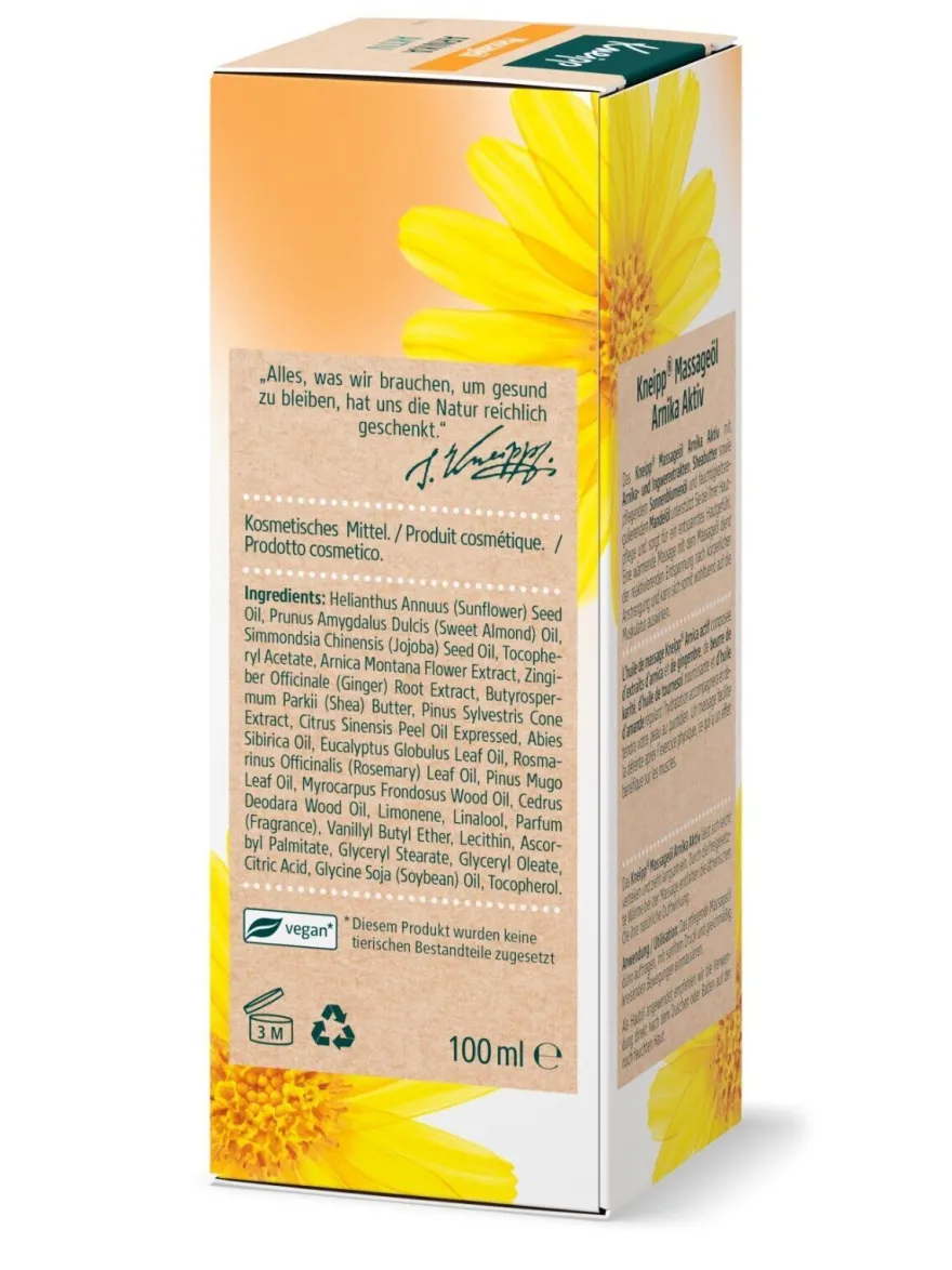 Kneipp Massageöl Arnika Aktiv 100 ml ohne Mikroplastik