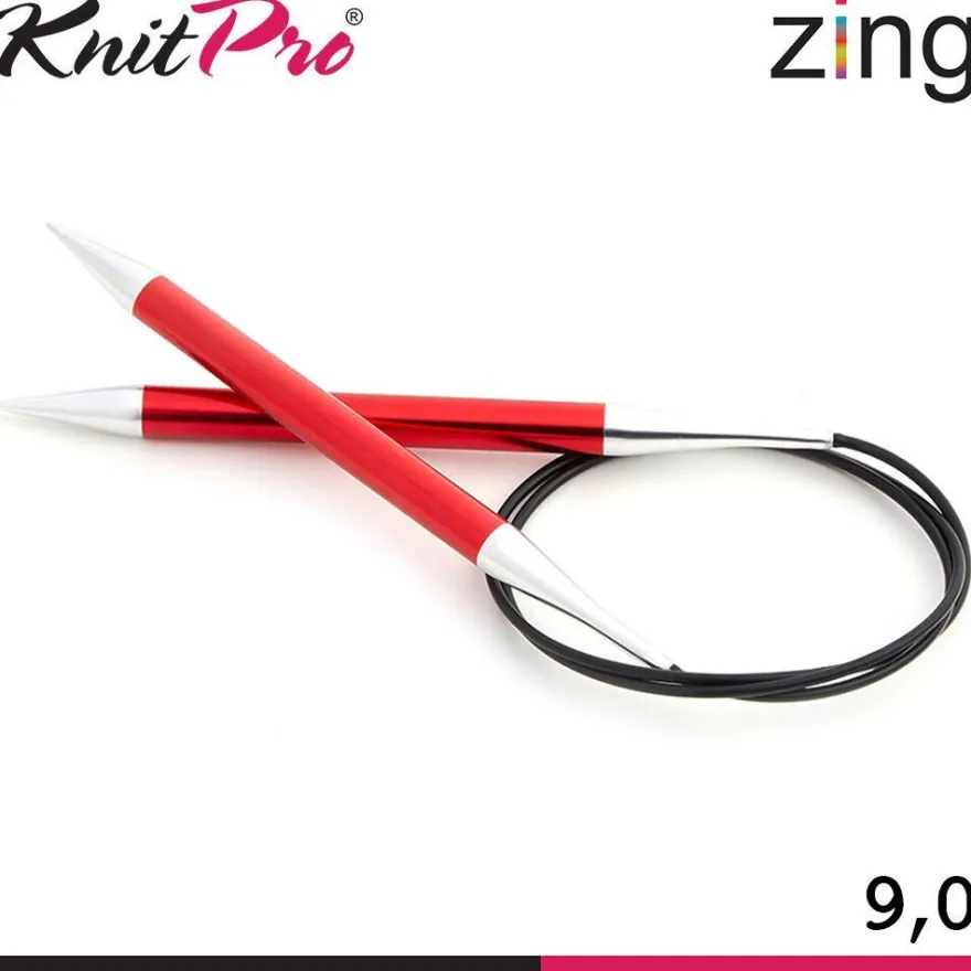 Knit Pro Zing Rundstricknadeln 120 cm leicht glatte Oberfläche 19 Größen