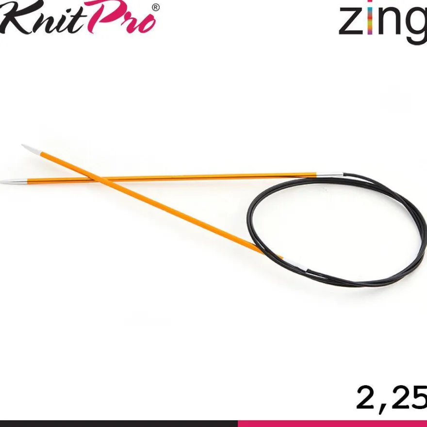 Knit Pro Zing Rundstricknadeln 120 cm leicht glatte Oberfläche 19 Größen