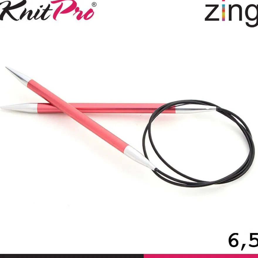 Knit Pro Zing Rundstricknadeln 120 cm leicht glatte Oberfläche 19 Größen