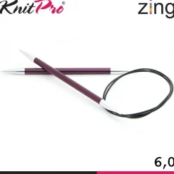 Knit Pro Zing Rundstricknadeln 120 cm leicht glatte Oberfläche 19 Größen