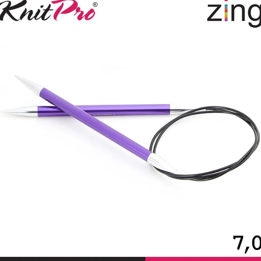 Knit Pro Zing Rundstricknadeln 120 cm leicht glatte Oberfläche 19 Größen