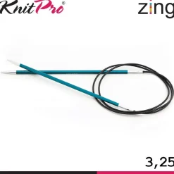 Knit Pro Zing Rundstricknadeln 60cm leicht glatte Oberfläche 19 Größen