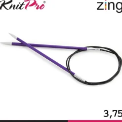 Knit Pro Zing Rundstricknadeln 60cm leicht glatte Oberfläche 19 Größen