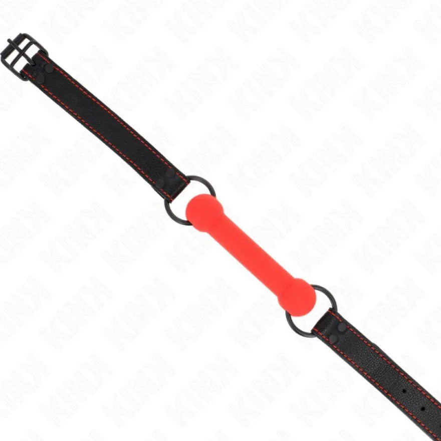 Knochenknebel mit Kunstlederband Rot Einstellbar 41-57 Cm