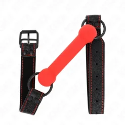 Knochenknebel mit Kunstlederband Rot Einstellbar 41-57 Cm