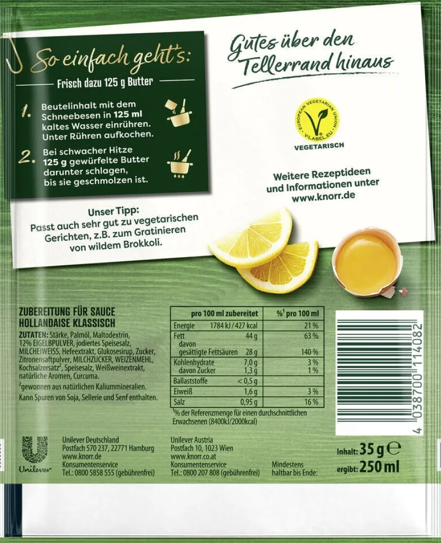Knorr Feinschmecker Sauce Hollandaise klassisch 35g Beutel
