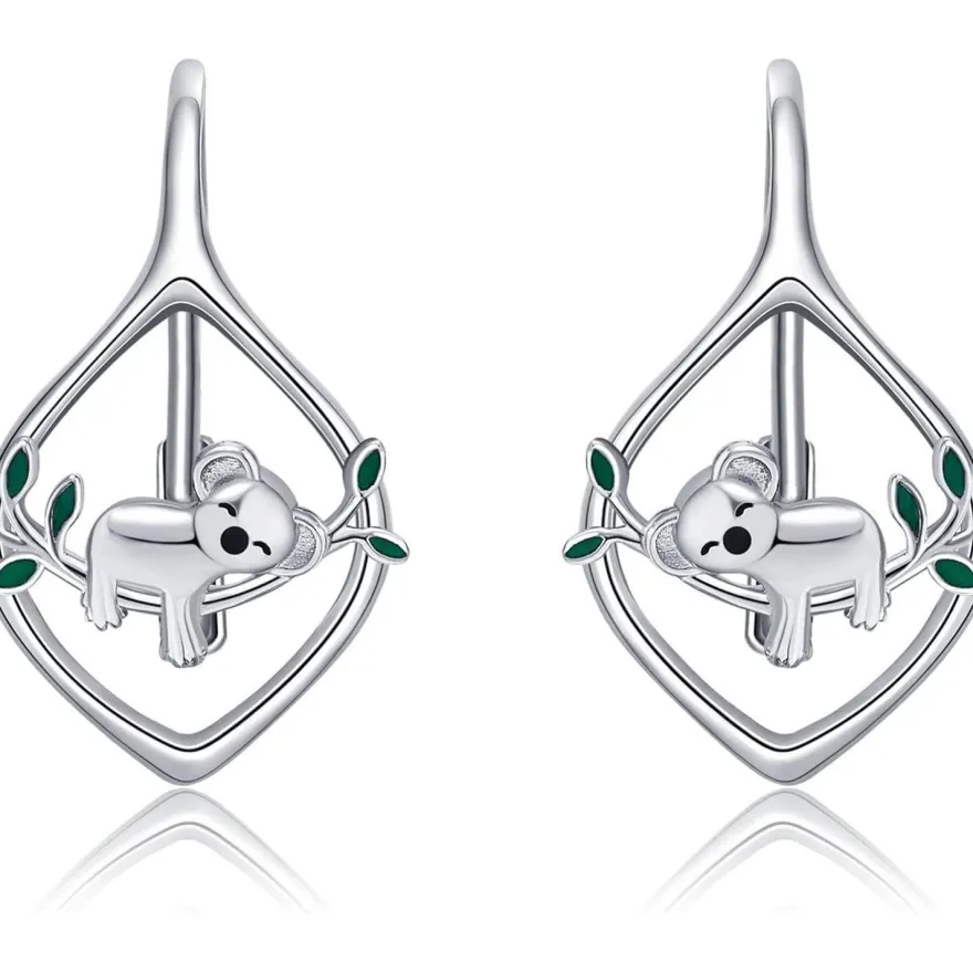 Koala Ohrringe 925 Sterling Silber Mädchen Tier Schmuck Frauen Geschenke