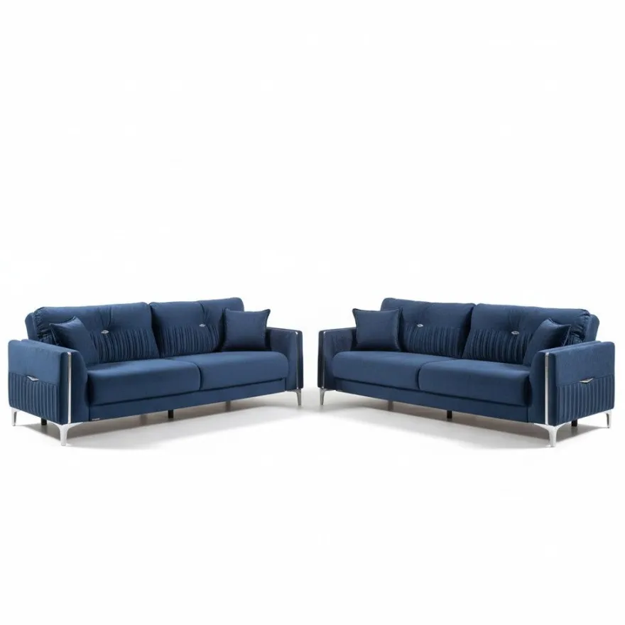 Komfortable Sofagarnitur 3 + 3 Sitzer Stilvolles Design für Entspanntes Wohnen