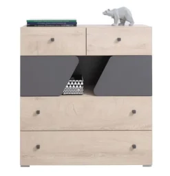 Kommode DELTA DL11 Schubladenschrank mit 1 Tür 4 Schubladen Schrank