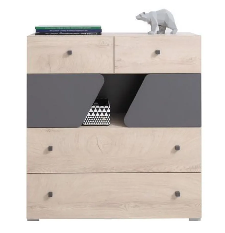 Kommode DELTA DL11 Schubladenschrank mit 1 Tür 4 Schubladen Schrank
