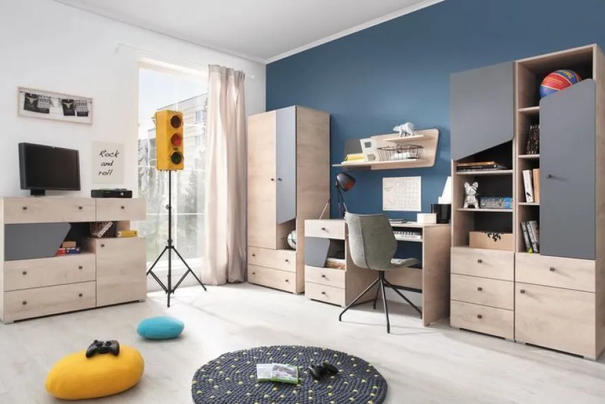 Kommode DELTA DL11 Schubladenschrank mit 1 Tür 4 Schubladen Schrank