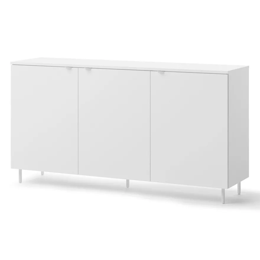 Kommode MILA MA-03 mit 3 Türen Sideboard 150 cm Anrichte Weiß Modern