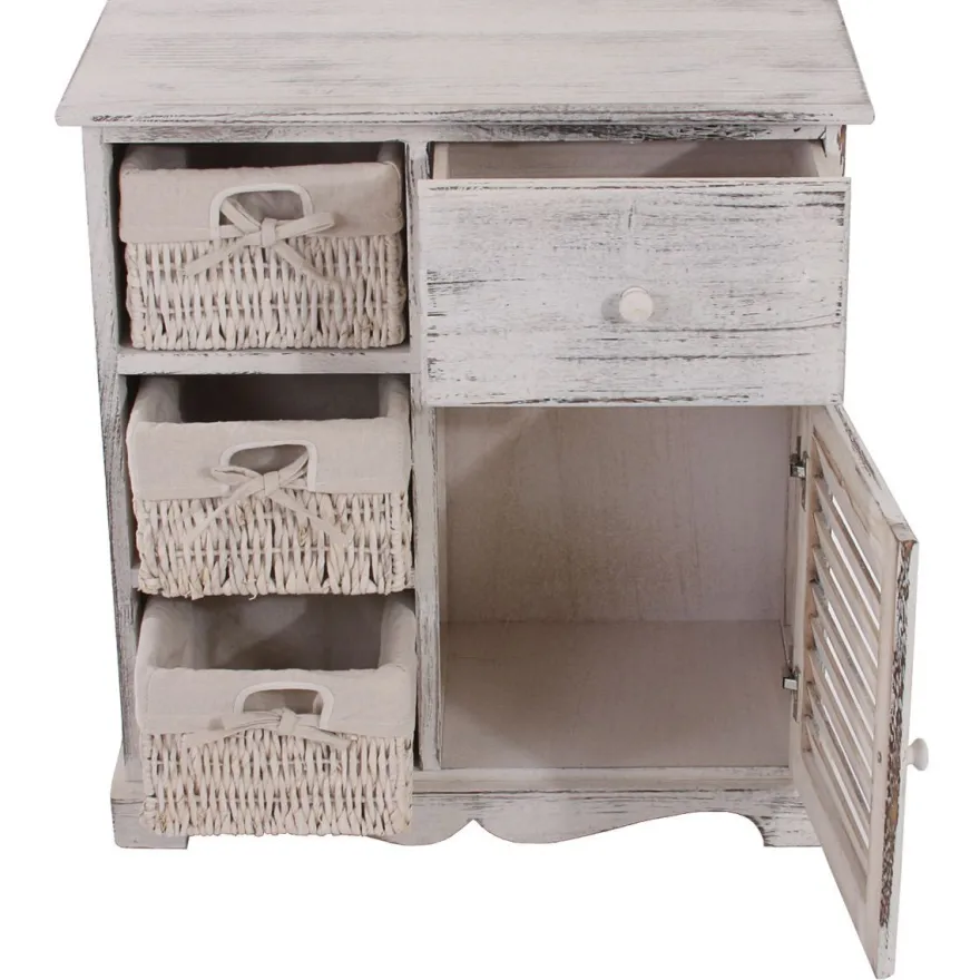 Kommode Schrank 63x60x30cm, Shabby-Look, Vintage