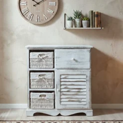 Kommode Schrank 63x60x30cm, Shabby-Look, Vintage