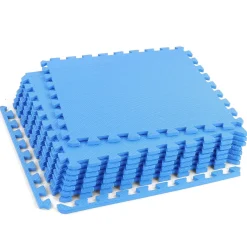 Kompletter Sportboden-Set fürs Homegym - 8 blaue Platten 50 x 50 cm