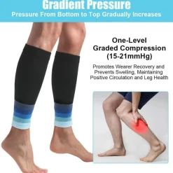 Kompression Wadenbandage 2 Stück für Sport Laufen Farbverlauf Blau