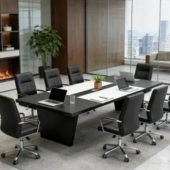 Konferenztisch Büro 160x100cm, Moderner Besprechungstisch, Stabiler