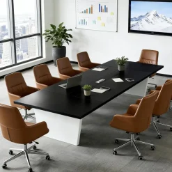 Konferenztisch Büro 240x120x74cm, Moderner Besprechungstisch Groß, Stabiler