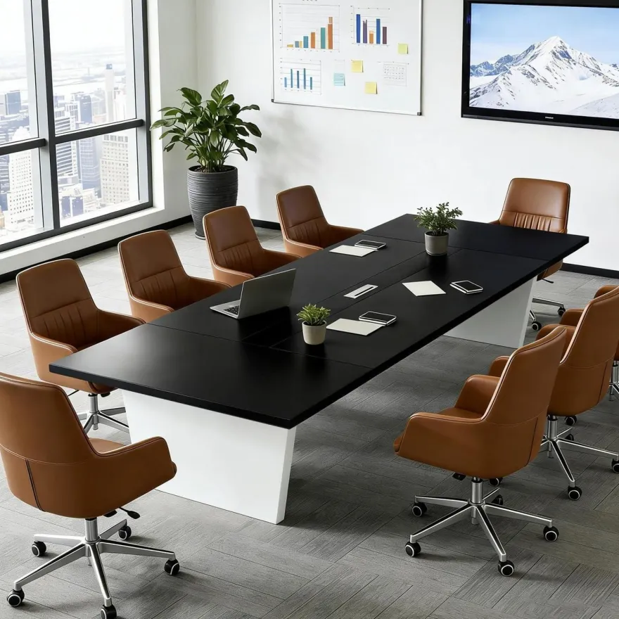 Konferenztisch Büro 240x120x74cm, Moderner Besprechungstisch Groß, Stabiler