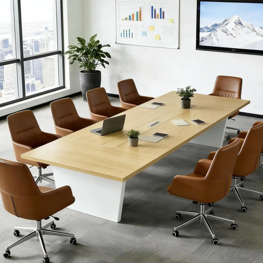 Konferenztisch Büro 360x100x74cm, Moderner Besprechungstisch Groß, Stabiler