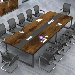 Konferenztisch C1 200x80cm mit Kabelmanagement - Moderner Besprechungstisch für