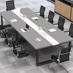 Konferenztisch mit Kabelmanagement, großer Besprechungstisch modern für Büro