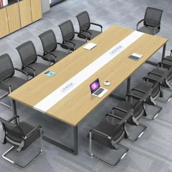 Konferenztisch mit Kabelmanagement, Großer Besprechungstisch Modern für Büro