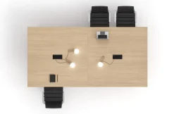 Konferenztisch POLARE mit Massivholzbeinen in Esche 248/328 x 124 x 74 cm