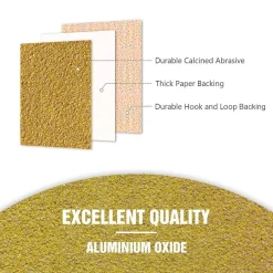 Kongming 60 Stück Schleifpapier Klett 150mm, Körnung 120, 15 Loch für