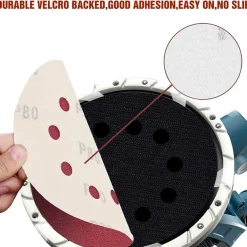 Kongming 25 Stück Schleifpapier 225mm Klett P320 10 Loch für