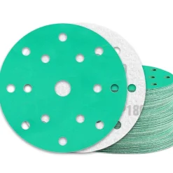 Kongming 60 Stück Schleifpapier 150mm Klett Körnung 180, 15 Loch für