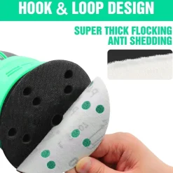 Kongming 60 Stück Schleifpapier 150mm Klett Körnung 180, 15 Loch für