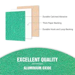 Kongming 60 Stück Schleifpapier 150mm Klett Körnung 180, 15 Loch für