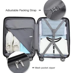 KONO Koffer Trolley M (55cm) Reisekoffer - Apfelgrün, Handgepäck geeignet