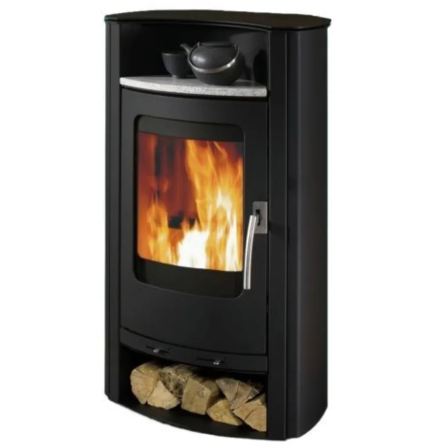 Koppe Caron 7 II Kaminofen 7 kW Schwarz mit Teefach