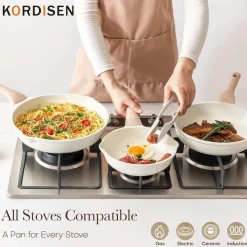 Kordisen Keramik Bratpfanne 28 cm, Induktion, Antihaft, Gesund und Ungiftig