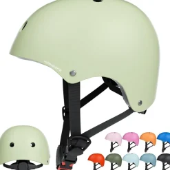 Korimefa Kinder Fahrradhelm Skaterhelm Mintgrün M, Verstellbar für 3-13 Jahre