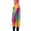 Kostüm Rainbow Kapuzenumhang Regenbogen Cape Umhang mit Kapuze Karneval