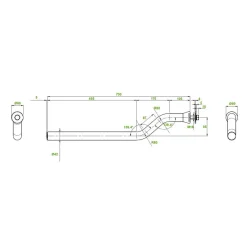 Kotflügel Tragrohr Ø42 mm / 750 mm LKW Anhänger NFZ schwarz