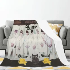 Kpop Bangtan Boys Flannel Fleece Blanket BTS Jung Kook SUGA Sofa Quilt Sommer Decke