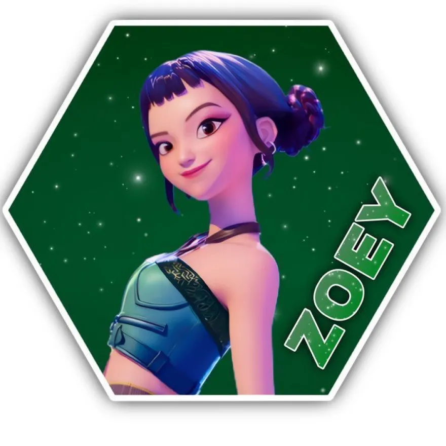 KPop Demon Hunters Essbar Zoey Zuckermasse Tortenbild Tortenaufleger + 4 Muffin